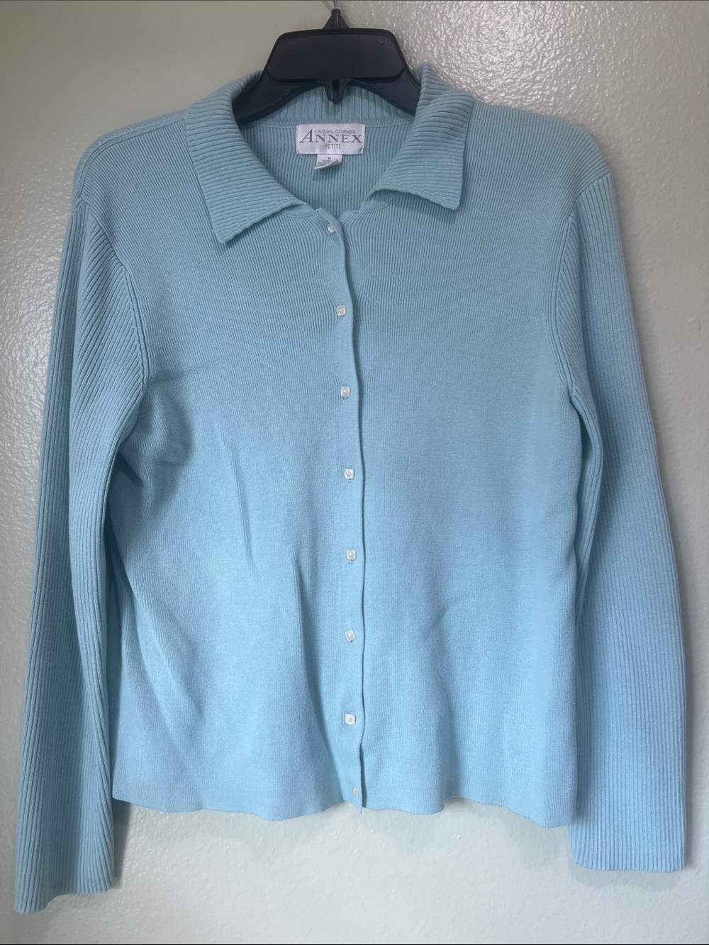 Annex Women's Light Blue Button-Up Cardigan Sweater